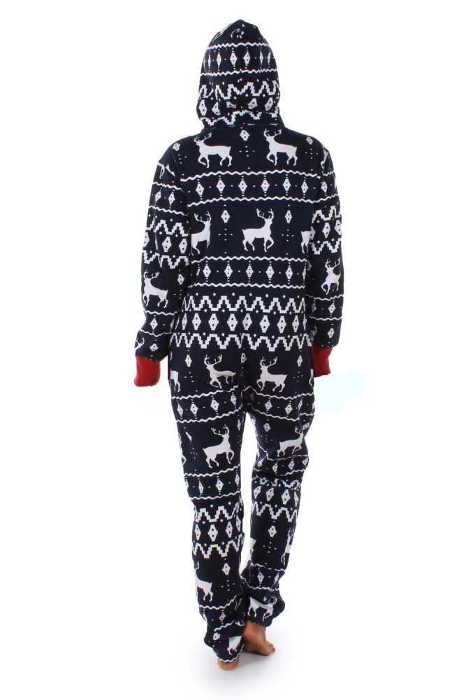Casual Christmas Hoodie Jumpsuit Sleepwear