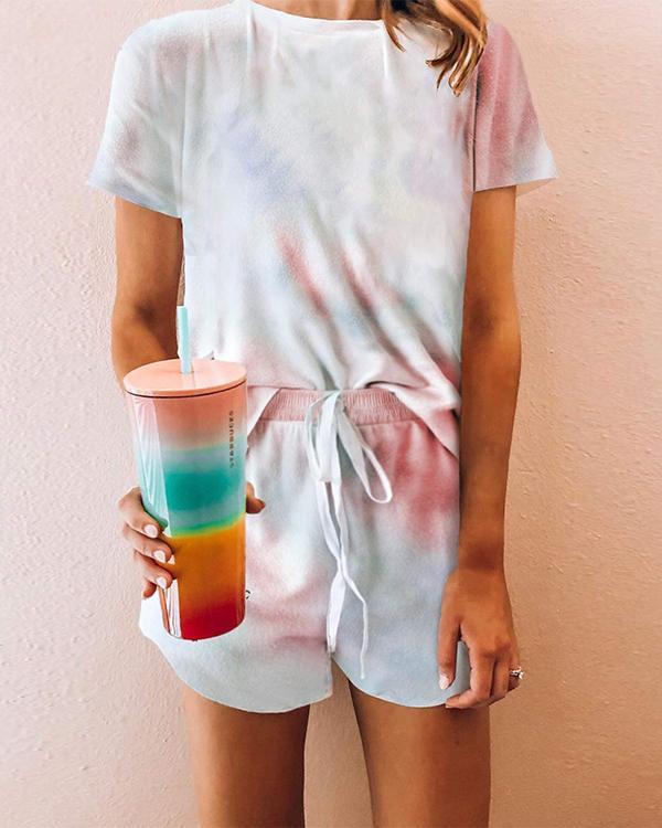 Tie-dye T-shirt & Shorts Pajama Sets