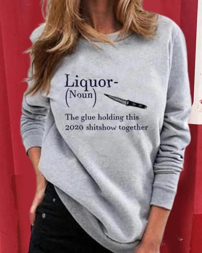 Casual Printed Long-Sleeved Sweatershirt