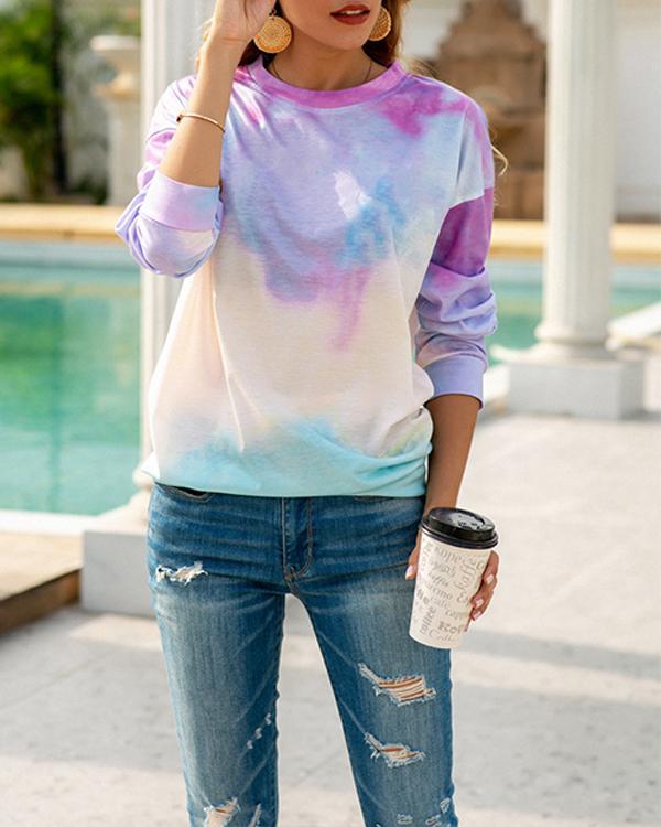 Crew Neck Tie-dye Loose T-shirt