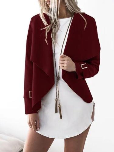 Shawl Collar Wool Long Sleeve Paneled Cotton Chic Cardigan