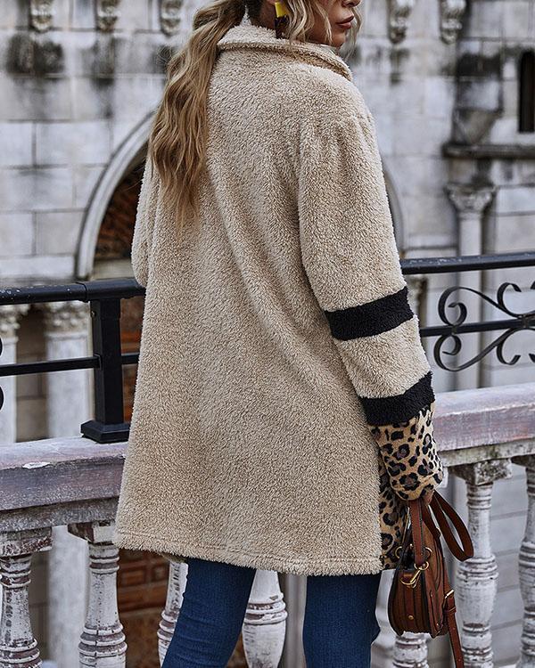 Women Leopard Print Winter Warm Coat