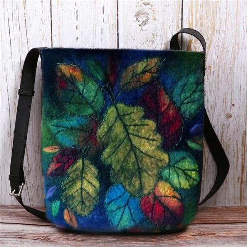 Women Colorful Leaf DIY Bag Crossbody Bag