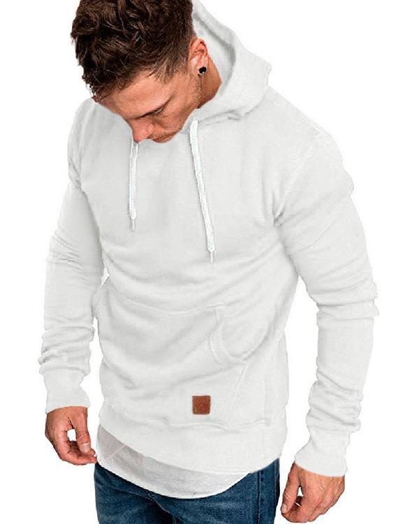 Fashion Mens Casual Solid Color Sport Hoodies