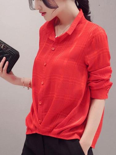 Women Chiffon Short Sleeve Shirts Tops