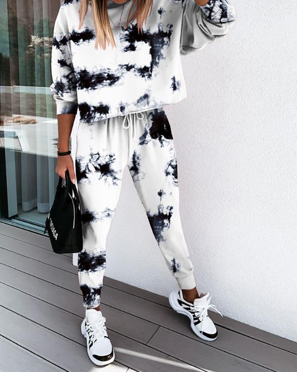 Fashion Tie Dye Casual Two-Piece Set