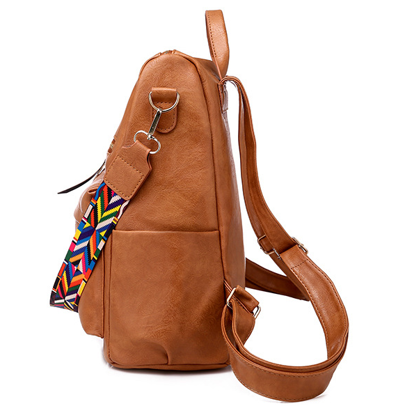 Woman Stylish Simple Leather Backpack