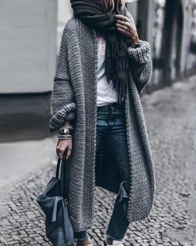 Casual Loose Long-Sleeved Knitted Cardigan