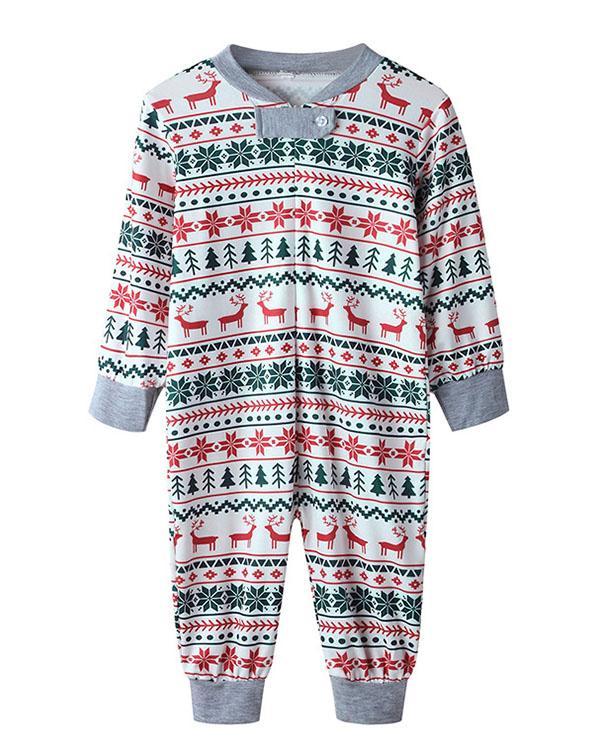 Baby's Stripe Print Parent-Child Family Christmas Loungewear