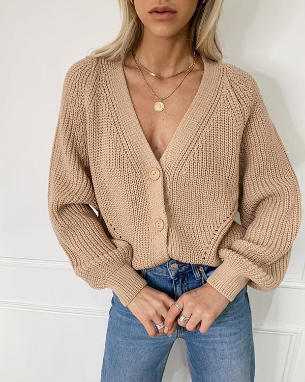 Casual V-neck Sexy Long Sleeve Sweater