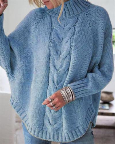 Batwing Sleeve Women Solid Pullover Sweater Women Tops