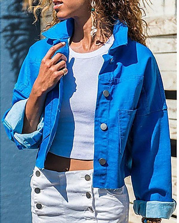 Women's Daily Short Jacket Solid Colored Jacket