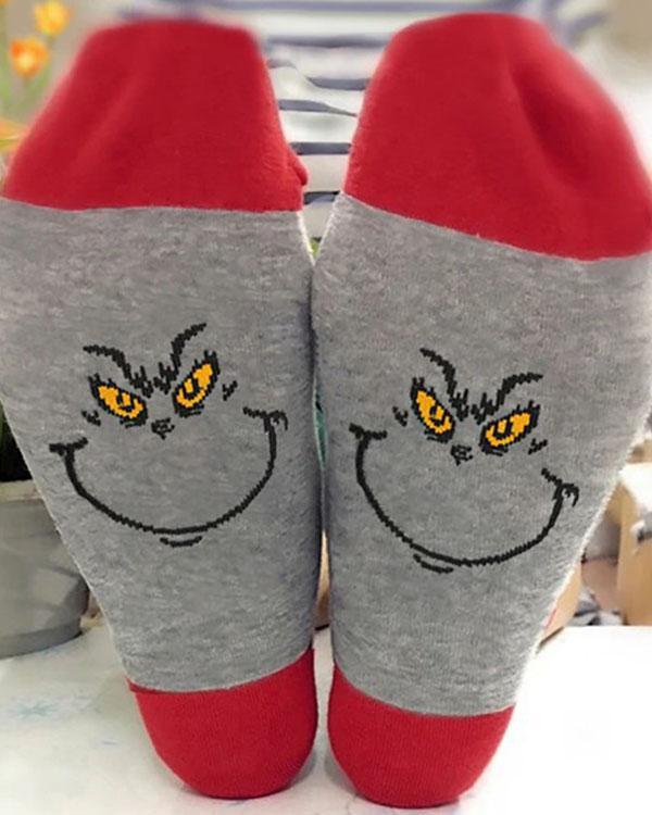US$ 10.98 - Grinches Cotton Socks - www.tangdress.com