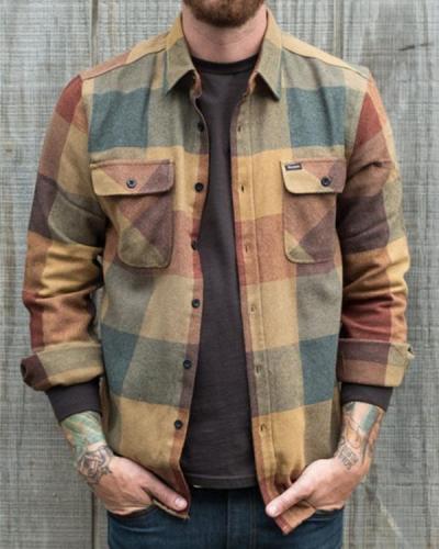 Men's Casual Retro Plaid Shirt Jacket