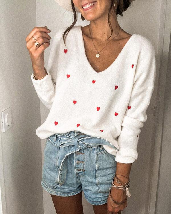 Women's Casual Trendy Sexy V-neck Sweaters