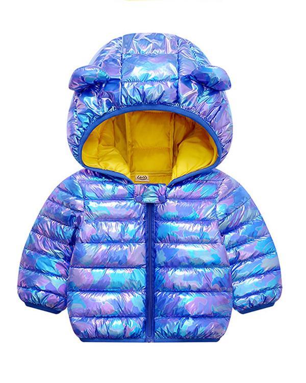 Toddler Solid Color Ears Hooded Coat