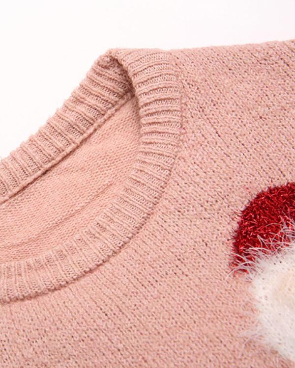 Women Santa Claus Pink Sweater