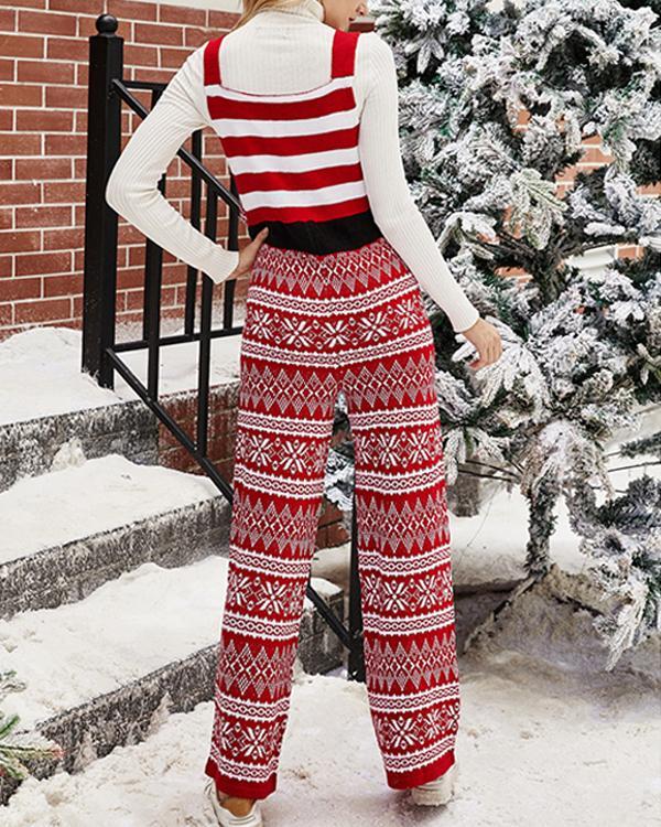 Christmas Snowflake Knitted Jumpsuit