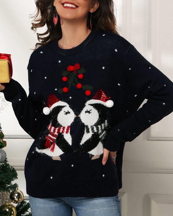 Women's Christmas Cute Print Sweater