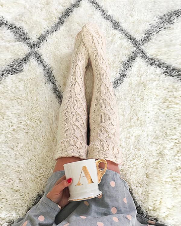 Knitted Long Thigh High Warm Socks