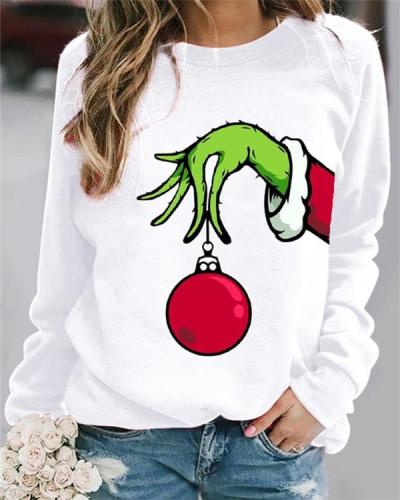 New Women Fashion Plus Size Vintage Holiday Crew Neck Shift Knitted Casual Sweatshirt Tops