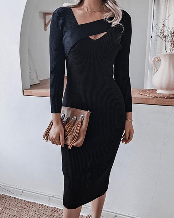 Women's Elegant Slim Fit Ultra Stretchy Knitted Dress