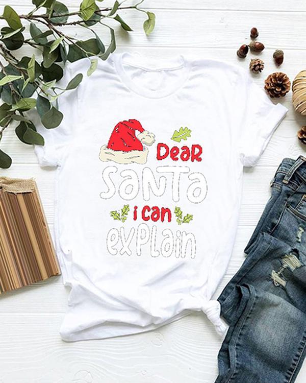 Dear Santa I Can Explain Christmas Short Sleeve T-shirt