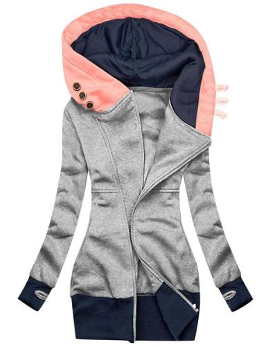 Women Casual  Retro  Hooded Coat