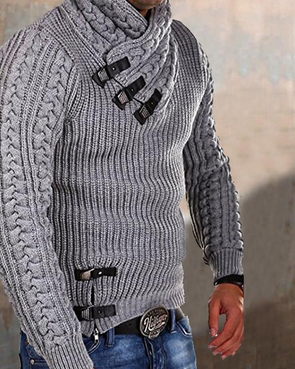 Men's Pullover Cable Knitting Sweater