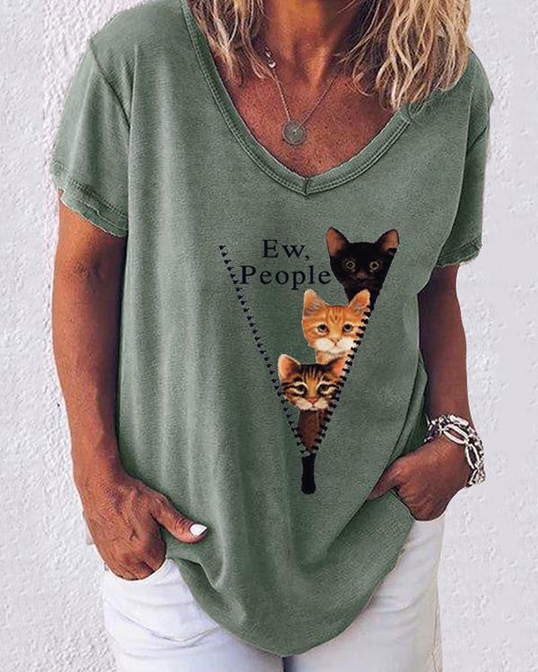 Lovely Cats Print Sweety Shift T-shirt