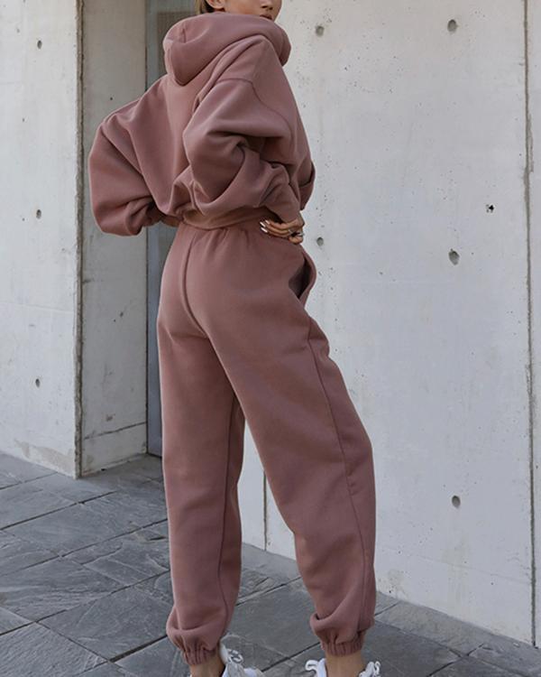 Women Tracksuits 2 Pieces Sets Street Style Sweatshirt Outfits