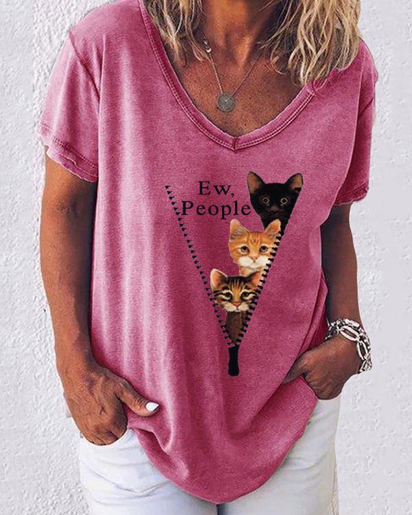 Lovely Cats Print Sweety Shift T-shirt
