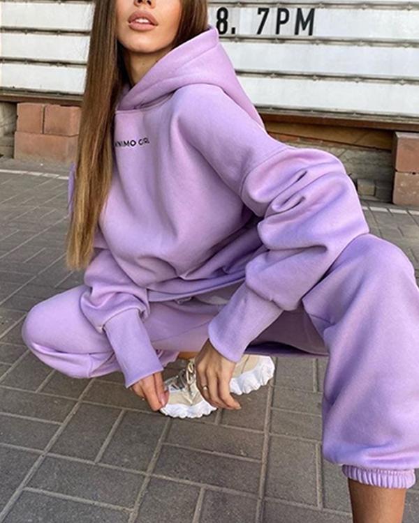 Tracksuits 2 Pieces Sets Street Style Sweatshirt Outfits For Women