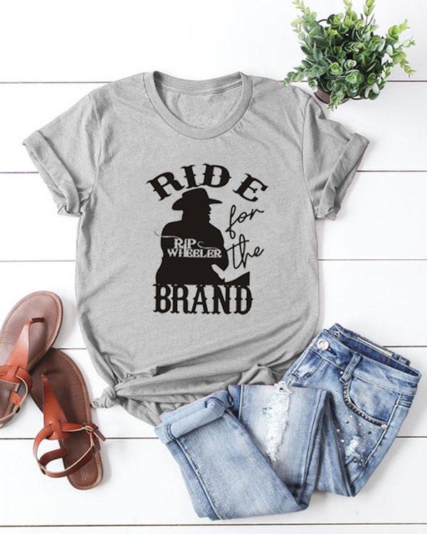 Ride Brand Printed Casual Short Sleeves T-Shirt