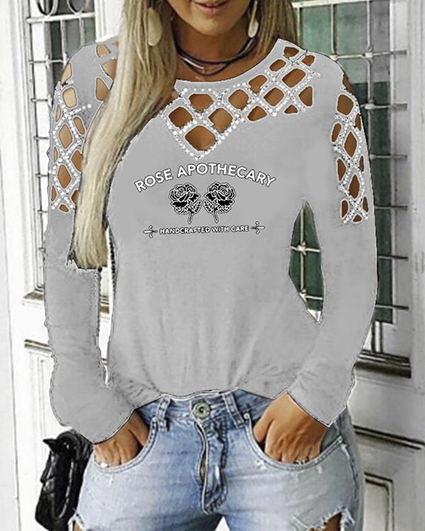 Women Sequins Cold Shoulder Long Sleeves Casual Sexy Blouses