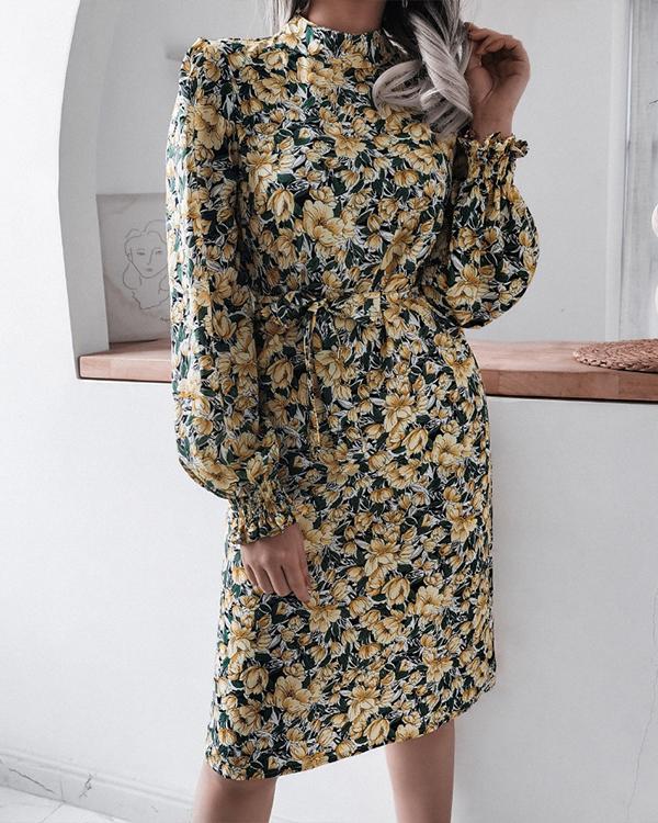 Women Floral Print Elegant Dress