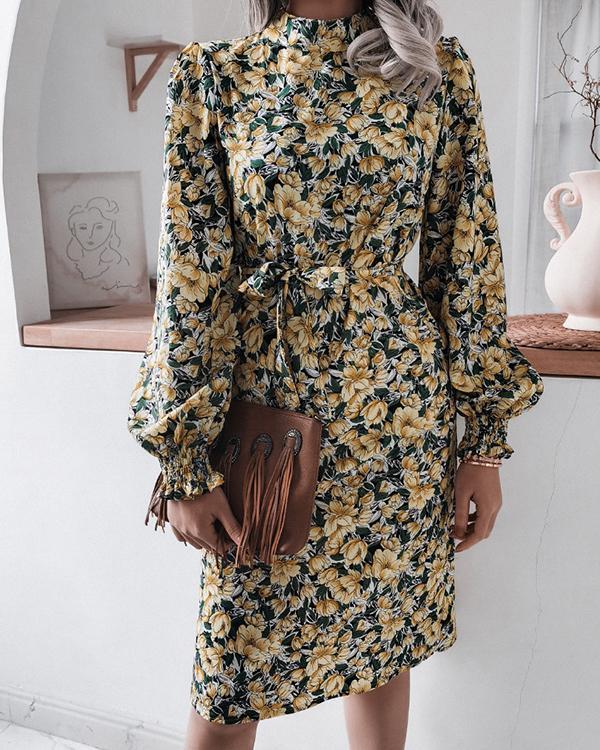 Women Floral Print Elegant Dress