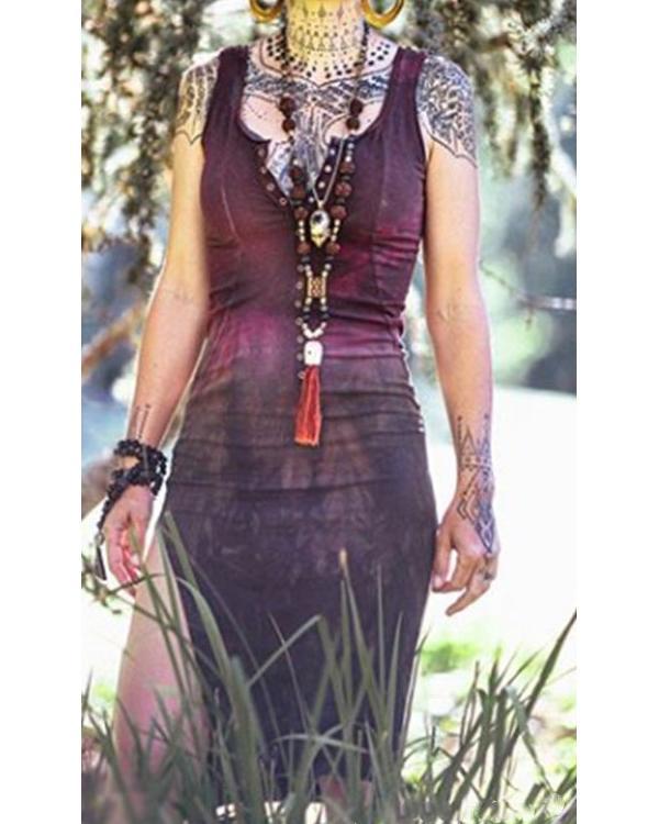 Women's Retro Tribal Dyeing Sexy Dresses