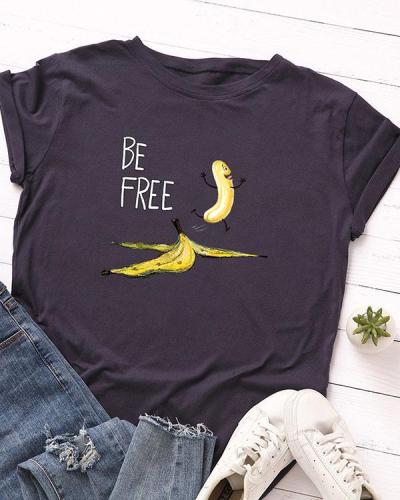 Be Free Print Short Sleeve T-Shirt