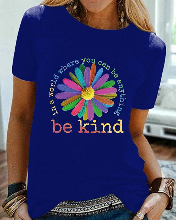 Be Kind Floral Printed Shirts & Tops