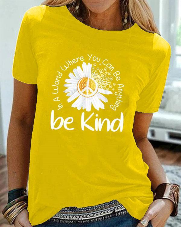 Be Kind Printed Short Sleeve Shirts & Tops