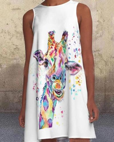 Animal Print Sleeveless Mini Dress