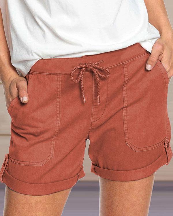 Hot Sale Casual Straight Mid Waist Shorts