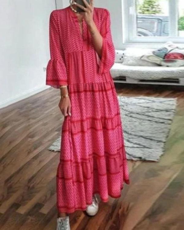 Women Print Vacation Maxi Dress