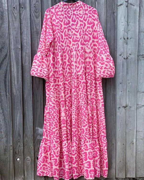 Pink Chic Leopard Print Dress