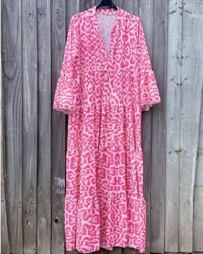 Pink Chic Leopard Print Dress