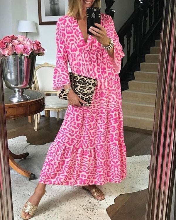 Pink Chic Leopard Print Dress