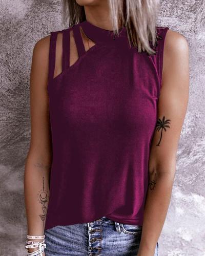 Women Solid Color Sexy Tank Tops