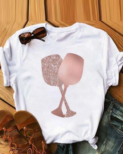 Cute White T-shirt Short Sleeve Tops Casual Teen Shirts