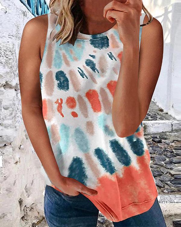 Women Tie Dye Casual Vest